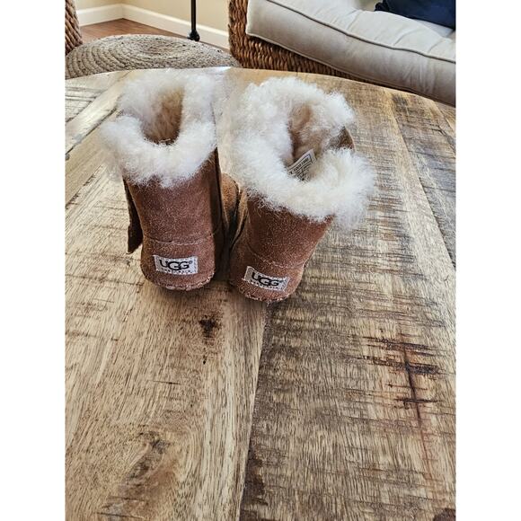 UGG Fur Lined Baby Boots Size 0/1 Brown Suede - Picture 8 of 10